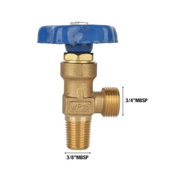 Koldioxidcylinderventil Mässing BSP-gänga   Utlopp CO2-cylinderventil Hantråd 19 mm + 23 mm