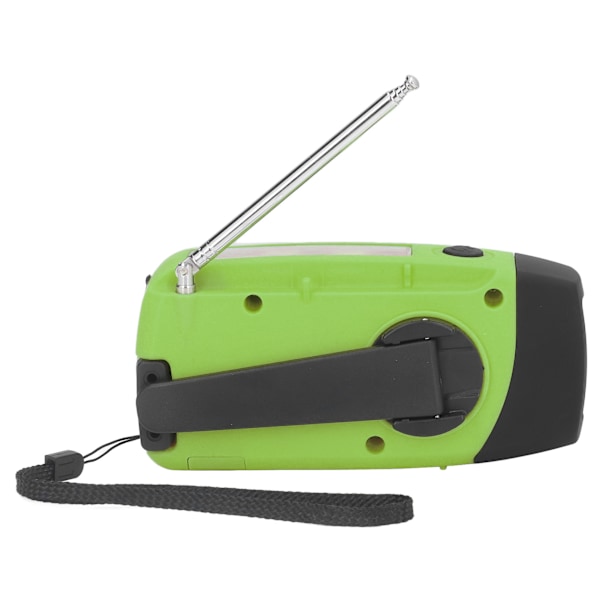 Handvevad Solradio Multifunktionell Nödradio LED-radio med Ficklampa för Utomhuscamping Green America