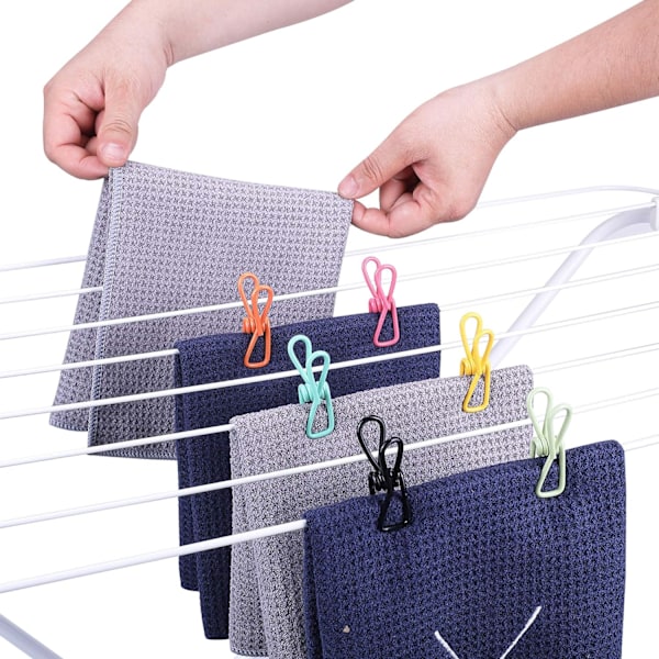Diverse Chip Bag Clips Utility Pack om 30 - PVC 2 tums belagd färgglad försegling för att försegla mat - pappershållare, klädselklämma för att hänga tvätt,
