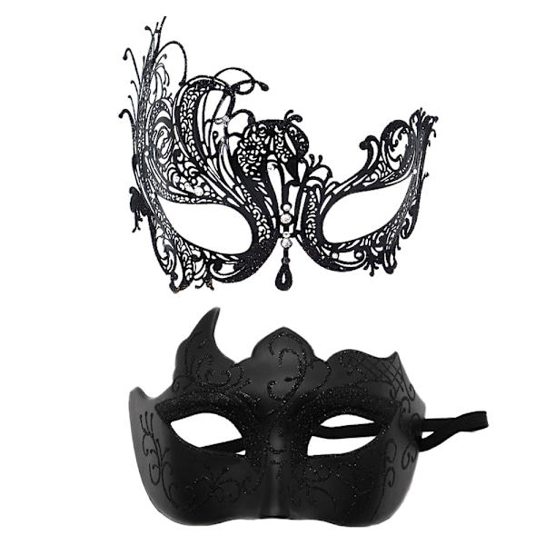 Parmaskerader for par, Mardi Gras-sett for kostymetilbehør, Vintage maskeradermaske