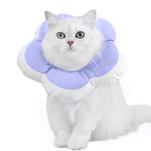 Mjuk kattkon krage, katt återhämtnings krage vattentät blomma katt kottar för att stoppa slickande justerbar