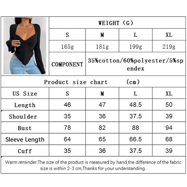 Dame Casual Langærmet Hjerteudskæring Ribbet Strikket Top Slim Fit Trøje Asymmetrisk Kant Tees Skjorte