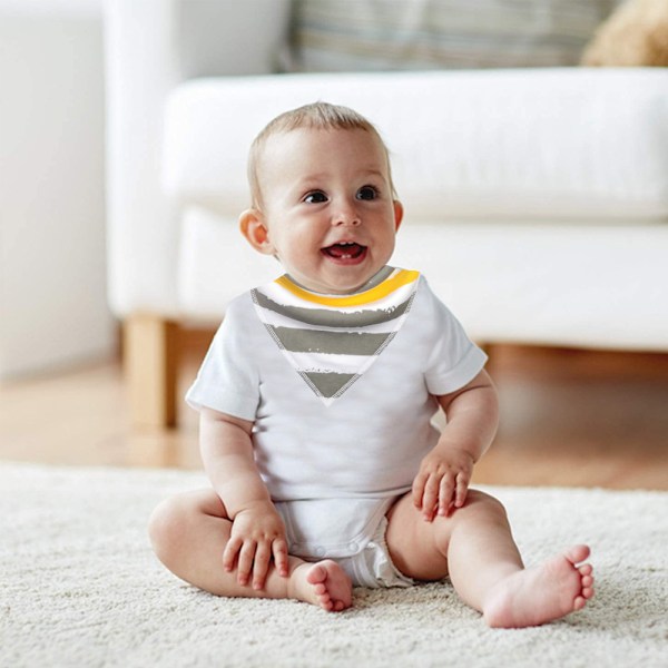 3-pack Baby Bandana-haklappar för pojkar och flickor med justerbara tryckknappar, ekologisk bomull, mjuk och absorberande