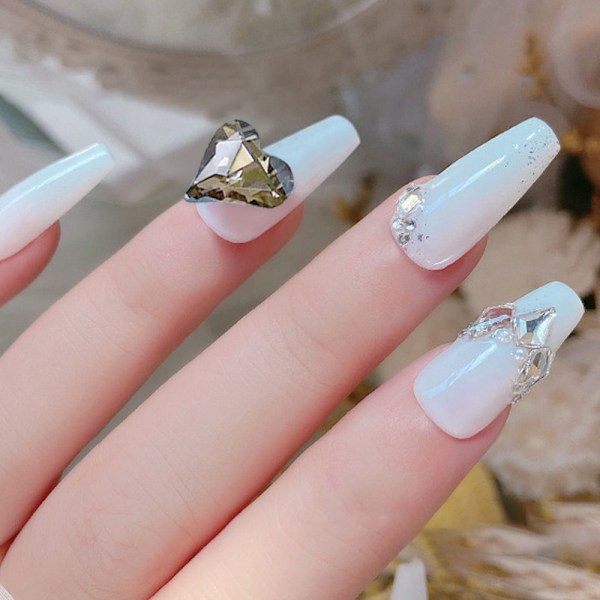 20 st Nail Art Strassstenar, 3D Platta Bak Smycken Kristaller för Nageldesign, Flera Former Nagel Diamant Juveler eller Makeup Klä upp Hantverk Naglar Dekoration