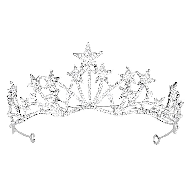 Stjerne Hodebånd Krone, Hodebånd Krystall Rhinestone Hår Smykker Brud Prinsesse Bursdag Bryllup