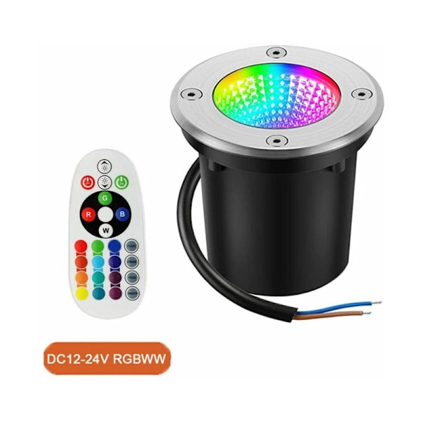 Lumière souterraine RVB, lumière souterraine extérieure 12-24 V med fil 6 W changement de couleur IP67 étanche LED basspänning