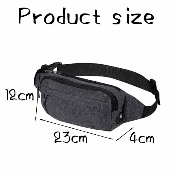 Fanny Pack Midjeveske: Liten Hoftepose Bum Bag Fanny Pack Phanny Fannypack Midjeveske Bumbag Belteveske Sport Slank Stilig for Jogging Hiking Hiker