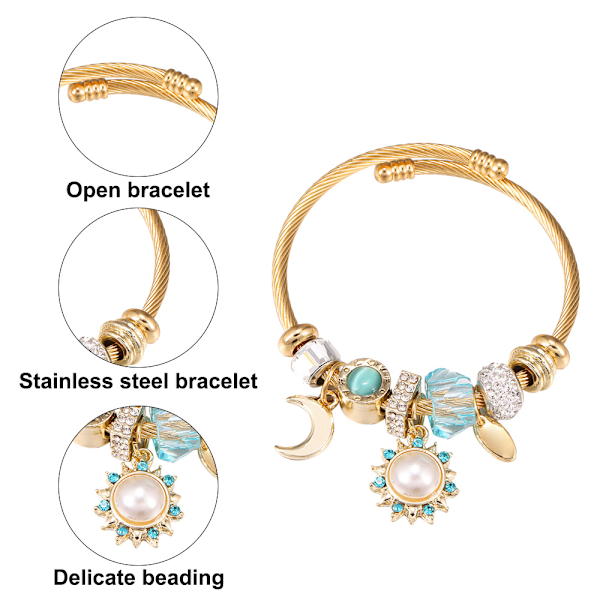Start Charm Armbånd i Rustfrit Stål, Armbånd til Kvinder, Jule- og Valentinsdagsgaver