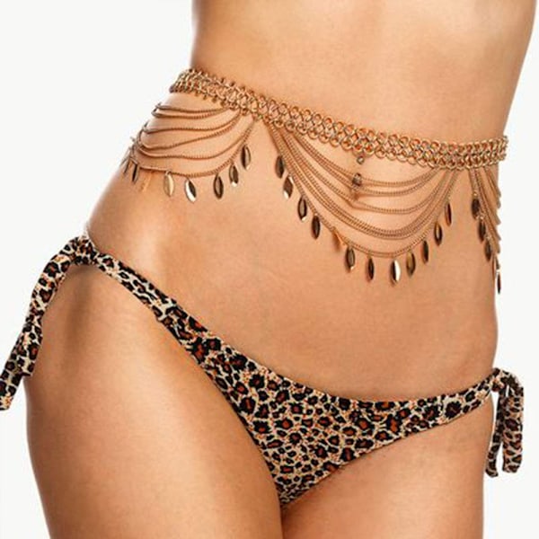 Midjekedja Strand Mage Kedjor Mode Midjesmycken Nattklubb Kroppsaccessoar för Kvinnor och Flickor