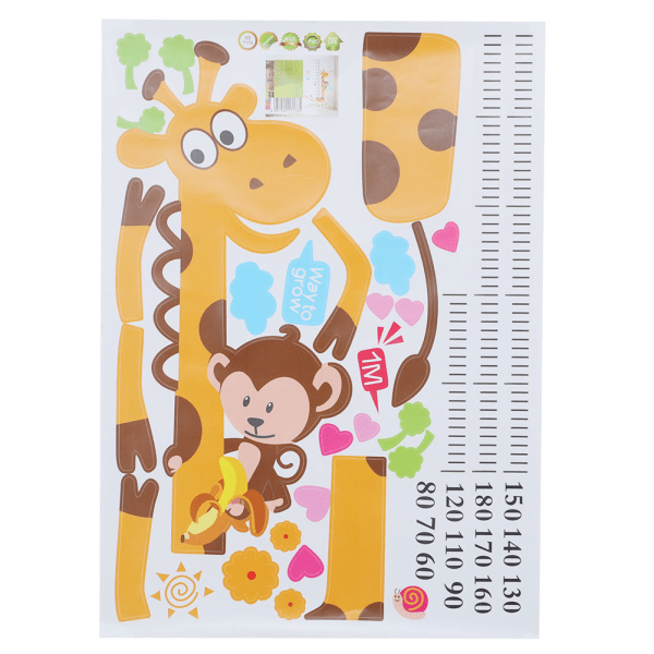 4st Giraffe Barn Höjdmått Avtagbar väggdekal för