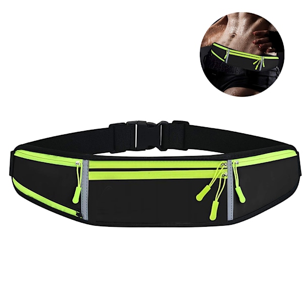 Löparbälte Fanny Pack, Justerbart Löparbälte med Vikbart Vattenflaskehållare, Unisex Sportfickbälte för Fitness Jogging Vandring