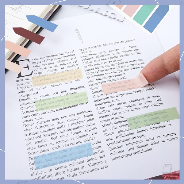 Färgglada självhäftande pilflaggor sidmarkörer indexflikar, självhäftande flyttbara indexflaggor, 600 ark