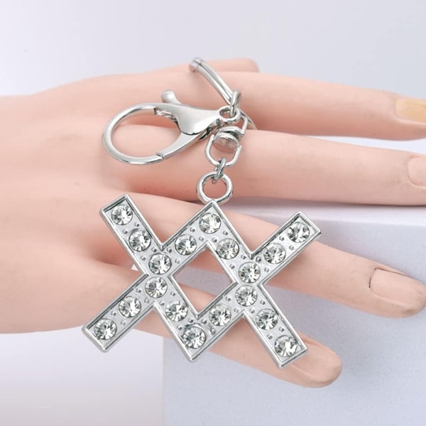 2 stk. Konstellations Nøglering, Guld og Sølv, Legering Rhinestones Nøglering, Nøglering Tilbehør