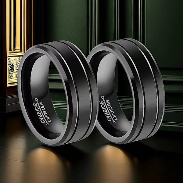 8 mm Titanring i rustfritt stål, matt finish, hererring, vielsesring, komfortabel passform, størrelse 8-11