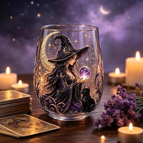 Fantasy Vin Heks Glas Tekop Unik Drikkevare Magic Witch
