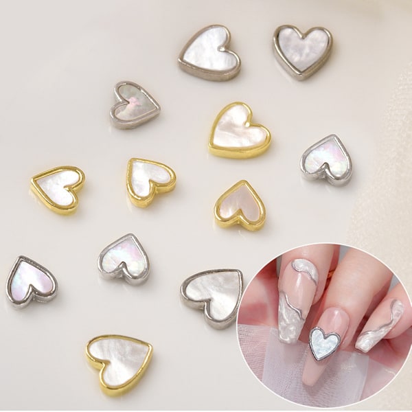 60 st Nail Art 3D Dekorationer Hjärtaformade Nagelstenar och Stenar för Akrylnaglar Manikyr Smycken Nagelstenar Nail Art Charms för Kvinnor