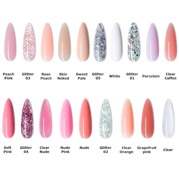 Polygel Glitter 04 – 15g Nagelbyggare för Hemma Manikyr