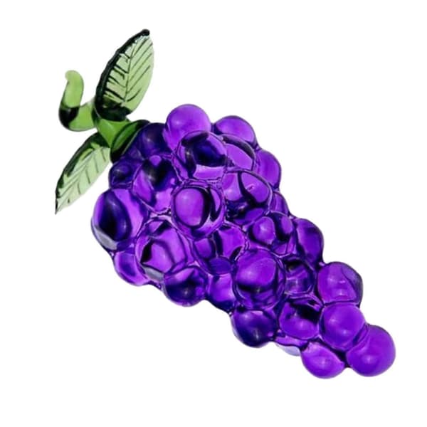 Glasfruktfigur Kristallstaty Pappersvikt Samlarobjekt Hantverk Grapes