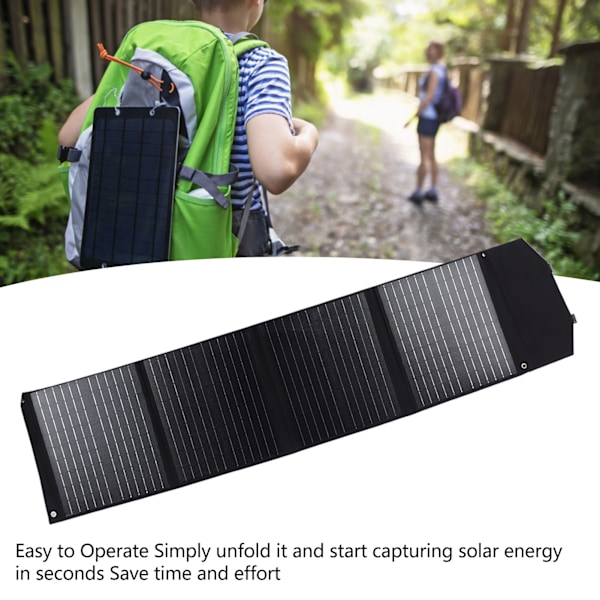 Hopfällbar Solpanel Vattentät Bärbar 4 Folds Hopfällbar Solpanel Batteriladdare för Camping Utomhus 100W 18V