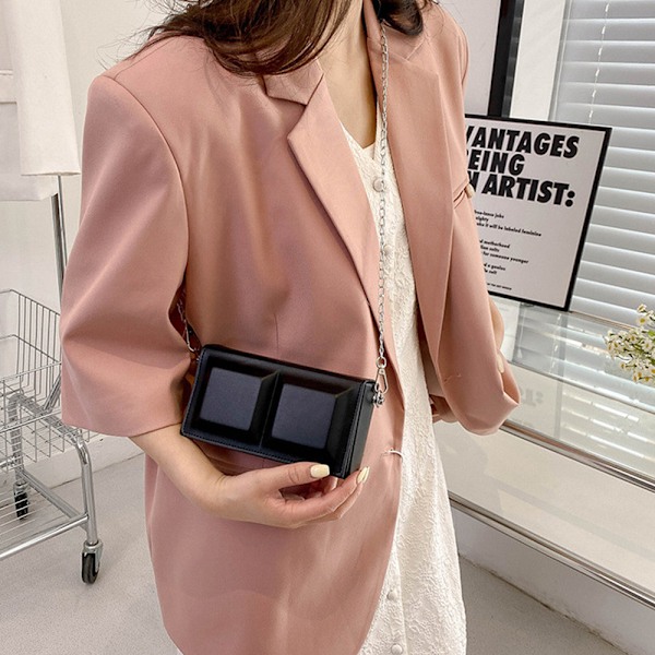 Sommarnyhet - En axel crossbody väska i chokladstil, liten fyrkantig väska för kvinnor