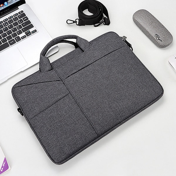 Laptop skulderveske, for 13-13,3 tommers bærbare datamaskiner, arbeidskontoret reiser, indre dimensjoner er 34,5 * 25,5 * 2,5 cm