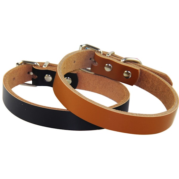 Cornertrace Hundhalsband: Äkta läderhalsband för små och medelstora hundar,