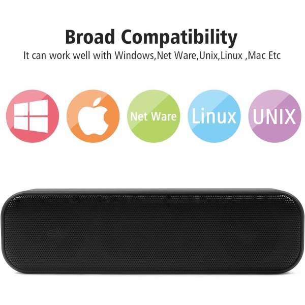 Umitive datorhögtalare, mini bärbar trådbunden PC Soundbar med 3D Surround Stereo, bred kompatibilitet, Plug and Play, halkfri design, USB högtalare