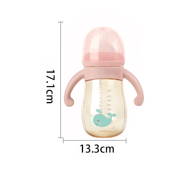 Baby Spill Proof PPSU Straw Vannflaske med Silikonkant Tute, BPA & Ftalatfri