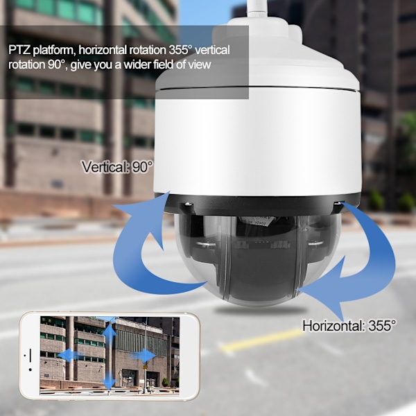 W38C 2MP 1080P PTZ IP-kupolkamera för utomhusbruk IP66 IR för ONVIF 110-240V (EU-kontakt)