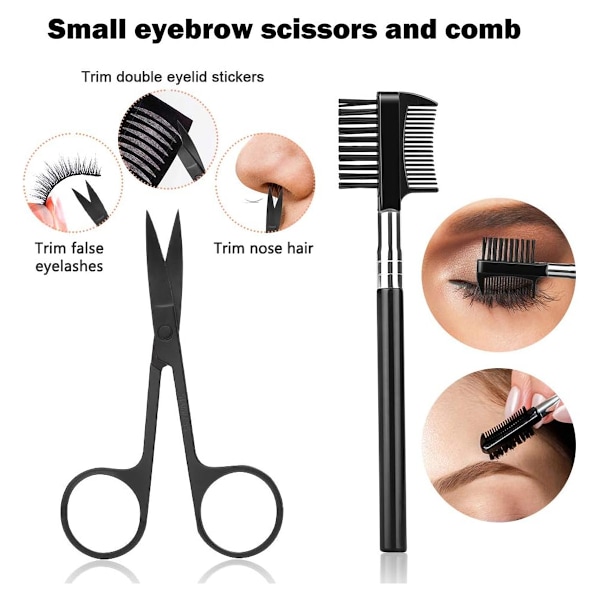 Ögonbrynsrakare, 6-i-1 Ögonbrynsset, Ögonbrynsvårdssats, Ögonbrynstrimmerset för Kvinnor och Män, Inkluderar Ögonbrynsrakare, Trimmer, Borste, Ögonbryn