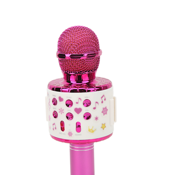 Børne Bluetooth Mikrofon Trådløs LED Lys Vinger Dekoration USB Genopladelig Håndholdt Legering Mikrofon Højttaler Pink