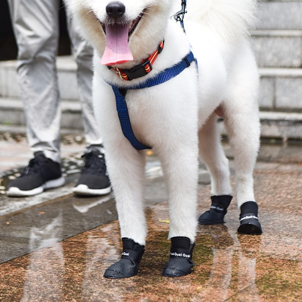 Hvalpe Hunde Slik Farver Anti-Slip Vandtæt Gummi Regn Støvler Støvler Poter Dække