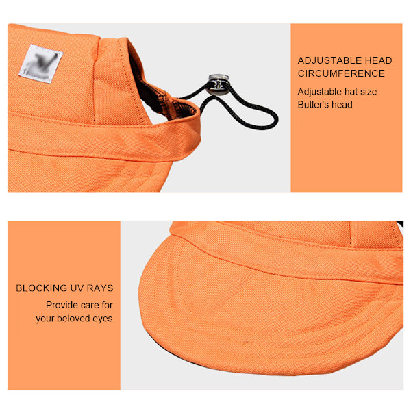 2 stk Hundelue Solhatt Baseball Caps Hundeluer for Små, Mellomstore og Store Hunder med Ørehull Justerbar Snøring Pustende