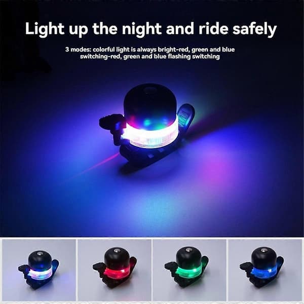 Bicycle Lamp Bicycle Bell Lamp Headlight Waterproof Bicycle Front Lights Bicycle Accessories[D] Black