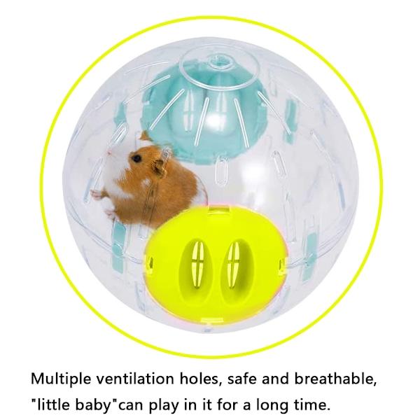 Hamsterboll, 14,5 cm transparent hamsterhjul löpboll för hamstrar och möss plastleksaker eliminera tristess och öka aktiviteten