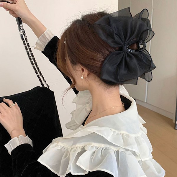 Hårklämma, starkt grepp med rosett, halkfri trendig hårklämma, modeaccessoarer för hår