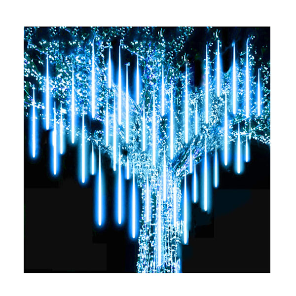 Roytong Meteor Shower Rain Lights, LED istappar med hög ljusstyrka, vattentät och kaskadbar, 30 cm 8 rör 192 glödlampor, till jul
