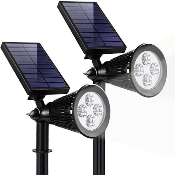 Solar utomhusbelysning LED Trädgårdsbelysning Landskapsljus Mark/Vägg Spotlights Montering IP67 Vattentät Lämplig för Garden Lawn Courtyard Park