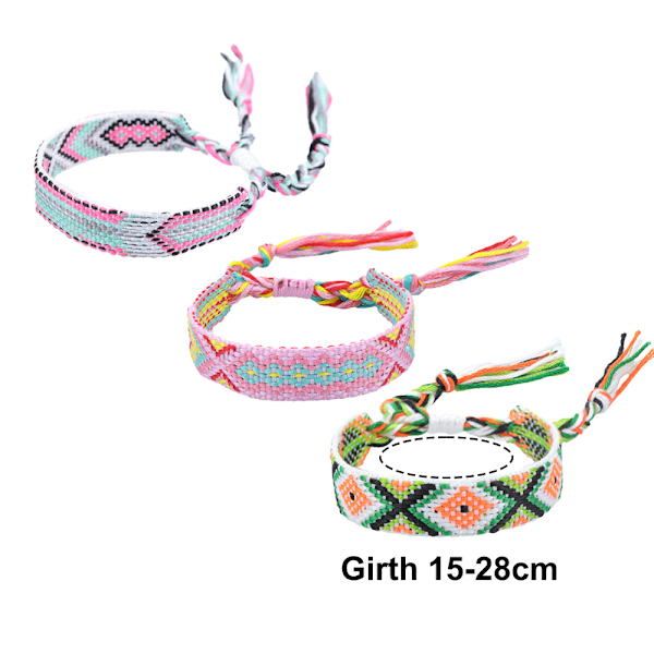 3 st armband vävda fransar armband boho smycken för kvinnor, vänskapsarmband för kvinnor flickor