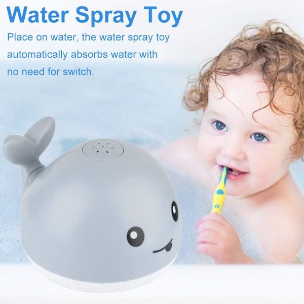 Babybadleksak, vattenleksak, valsprayinduktion flytande badleksak med ljus och musik, poolvattensprayleksak för åldrar 1 år och uppåt, baby