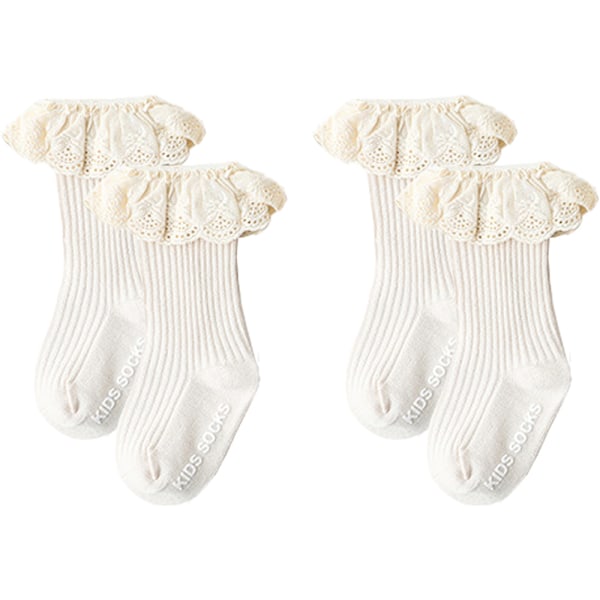 Strømper 2-pak Lace Trim og Lace Trim Strømpe, til piger
