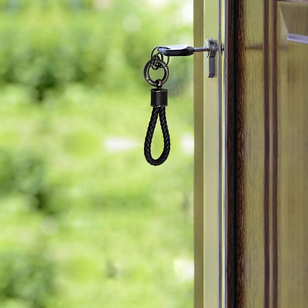 2 st Bilnyckelring Nyckelkedja - Läder Familj Hållbar Present Gåva för Man och Kvinna Passar Bilar