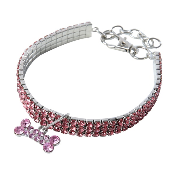 Upeat 3-riviset timanttikorun kaulakorut lemmikkikissalle ja -koiralle, Bling Rhinestone