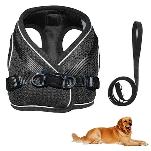 2-pack hundsele, andningsbar valp katt hundväst selar väst-stil hund dragrep reflekterande och andningsbart hundrep för små medelstora