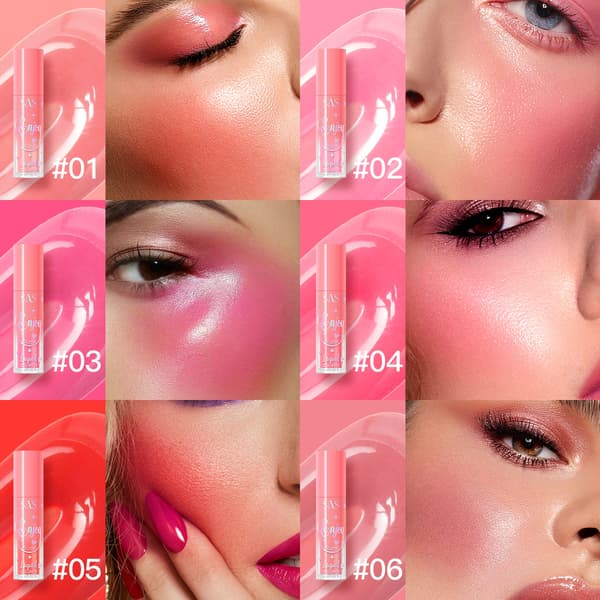 Specialized, highly pigmented, waterproof, long-lasting, natural liquid blush SAC164