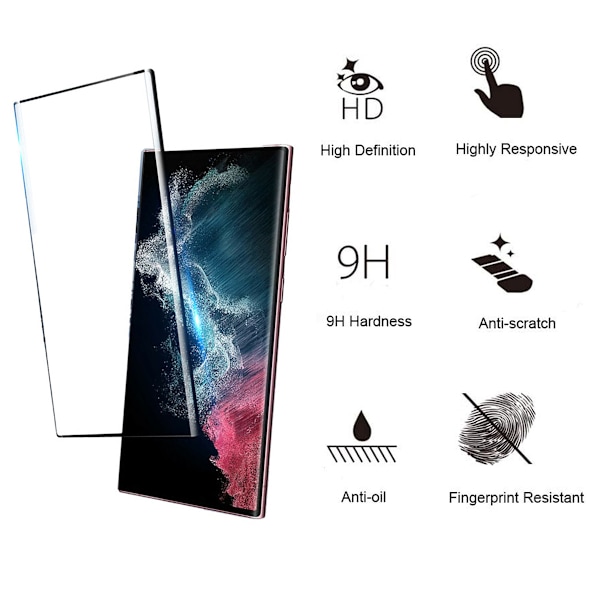 Samsung S22 Ultra 2-pakkaus Suojalasi – Kirkas Näkyvyys & Täysi Peitto