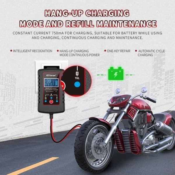 6/12V 2A Biloplader, Batterivedligeholder, Batterioplader til Bil, Lastbil, Motorcykel