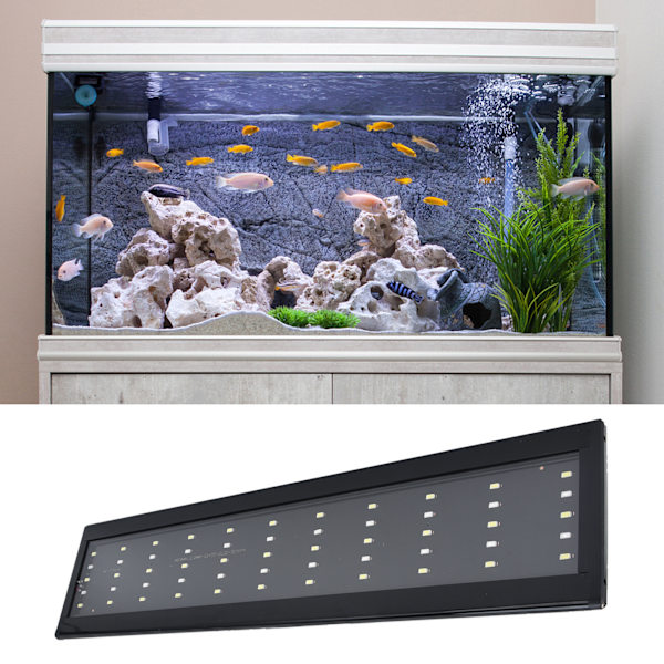 LED Akvarielys Ultra Tynd Dæmpbar Akvarium Beslag Akvarielampe EU Stik 220V