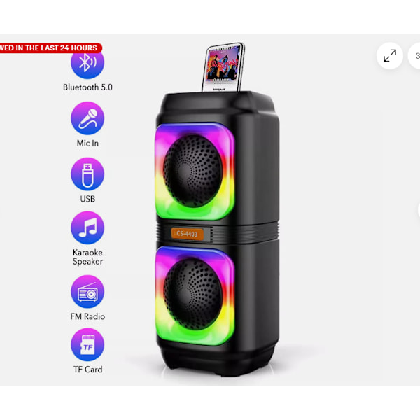 Trådlösa Bluetooth-högtalare med hög bas, bärbar subwoofer, utomhusfest, RGB