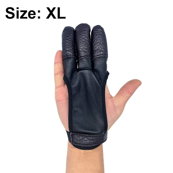 Pilbågshandske Fingertab Tillbehör - Läderhandskar för Recurve & Compound Båge - Tre-Fingerskydd för Skytte